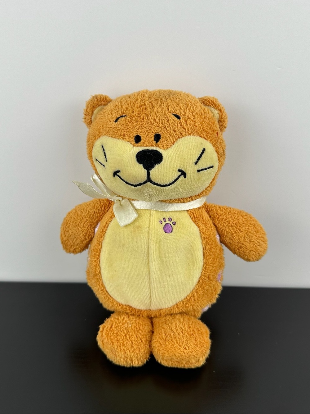 Kids II RARE Orange Tiger Cat 7" Plush Kitty Rattle Inside Sound Does Not Work